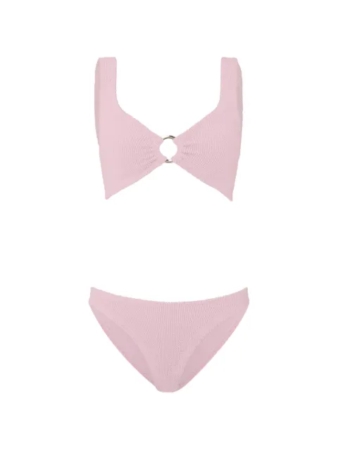 Hunza G Julia ring-detail crinkle-effect bikini