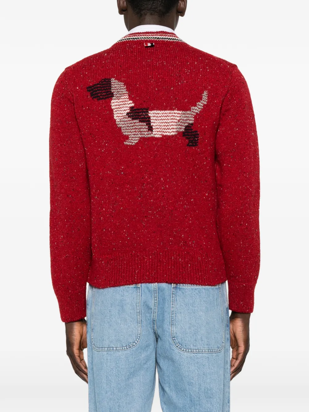 Thom Browne Hector vest met donegal intarsia en patchwork Rood