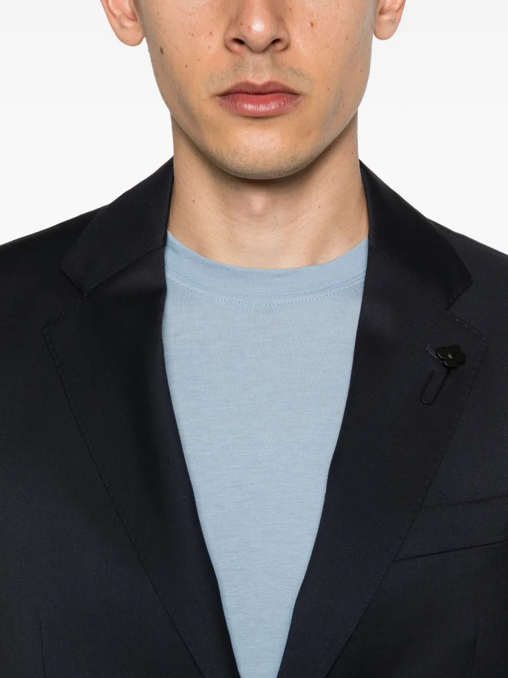 Lardini Blazer met bewerkte revers Blauw