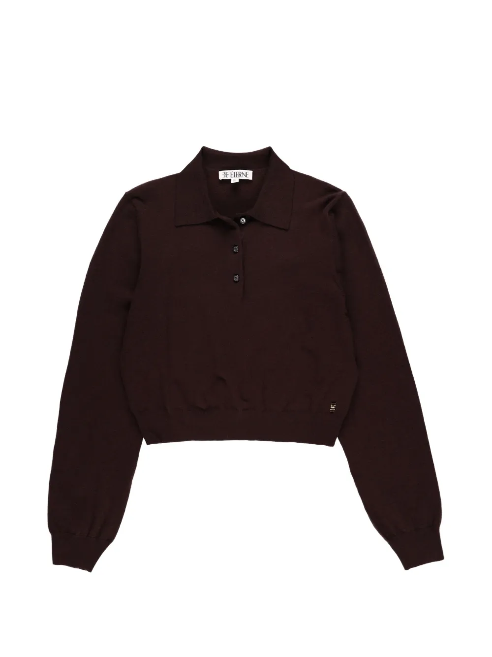 ETERNE Journey long sleeve polo top - Marrone
