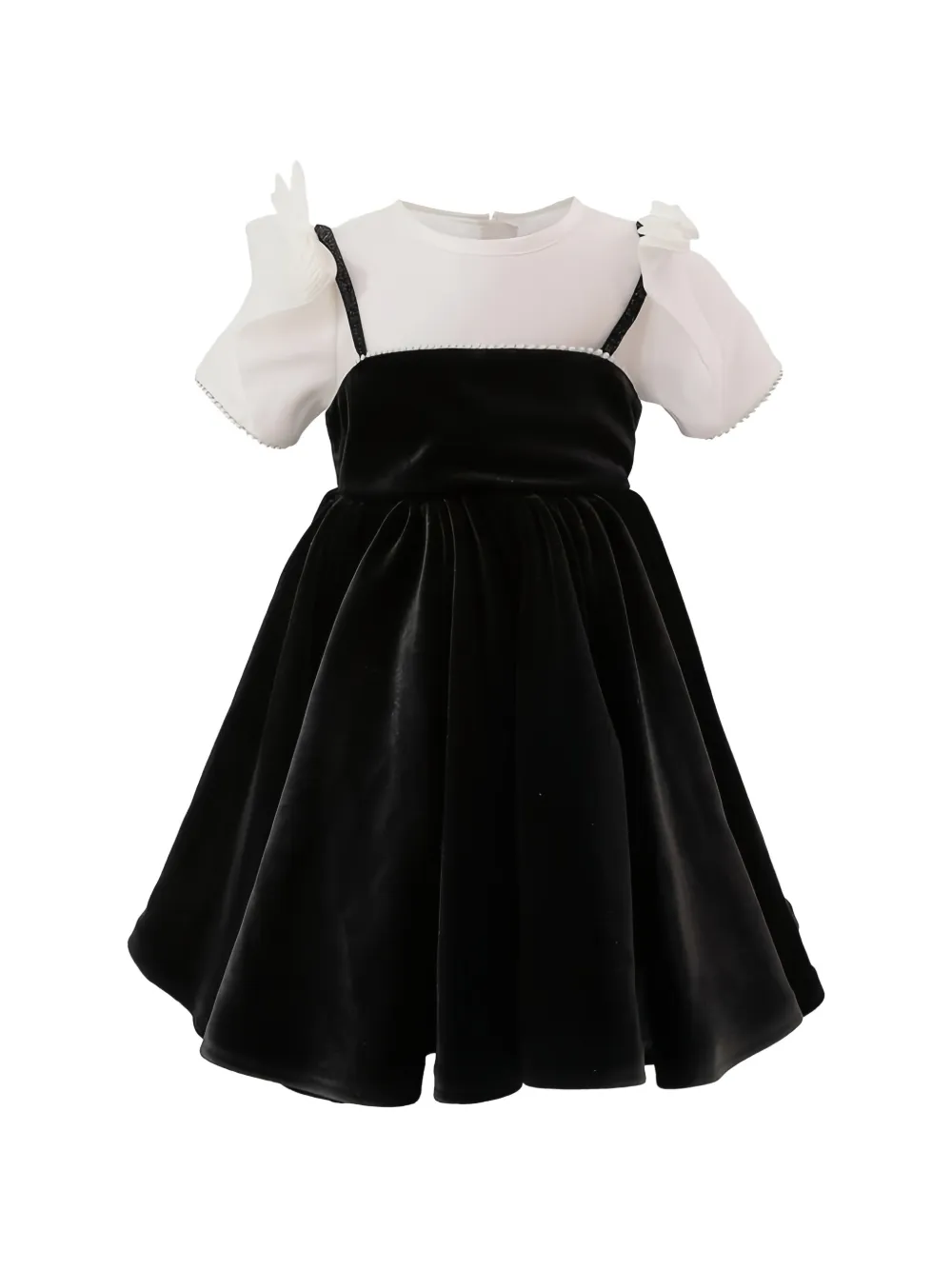 Tulleen velvet bow dress - Nero