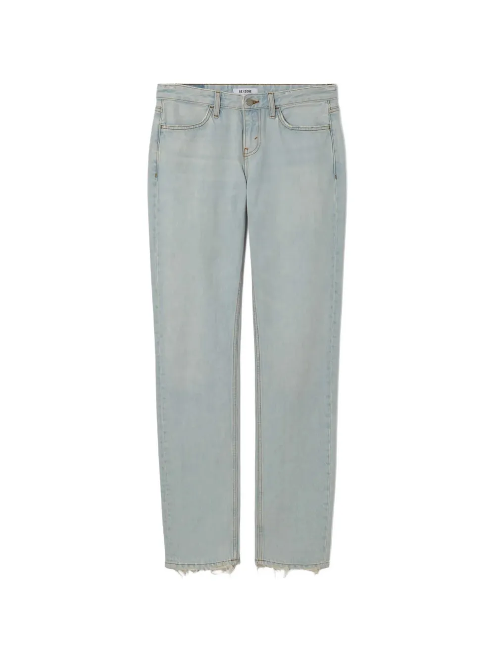 RE/DONE The Snatch Back frayed-hem straight-leg jeans - Blu