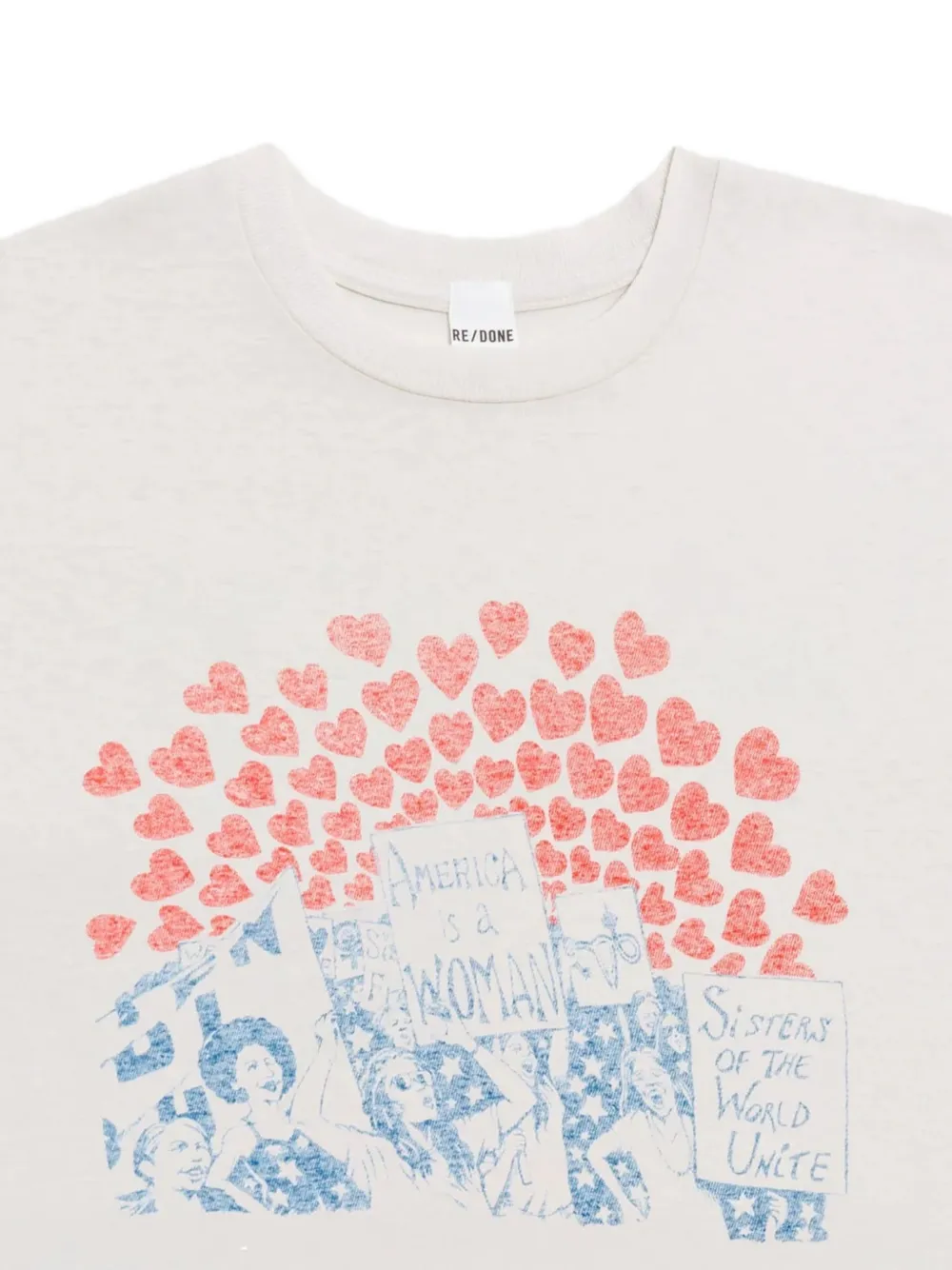  Re/done Boxy-fit Graphic-print T-shirt - Neutrals 