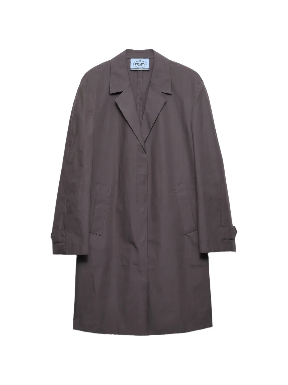 Prada single-breasted double poplin coat - Grigio