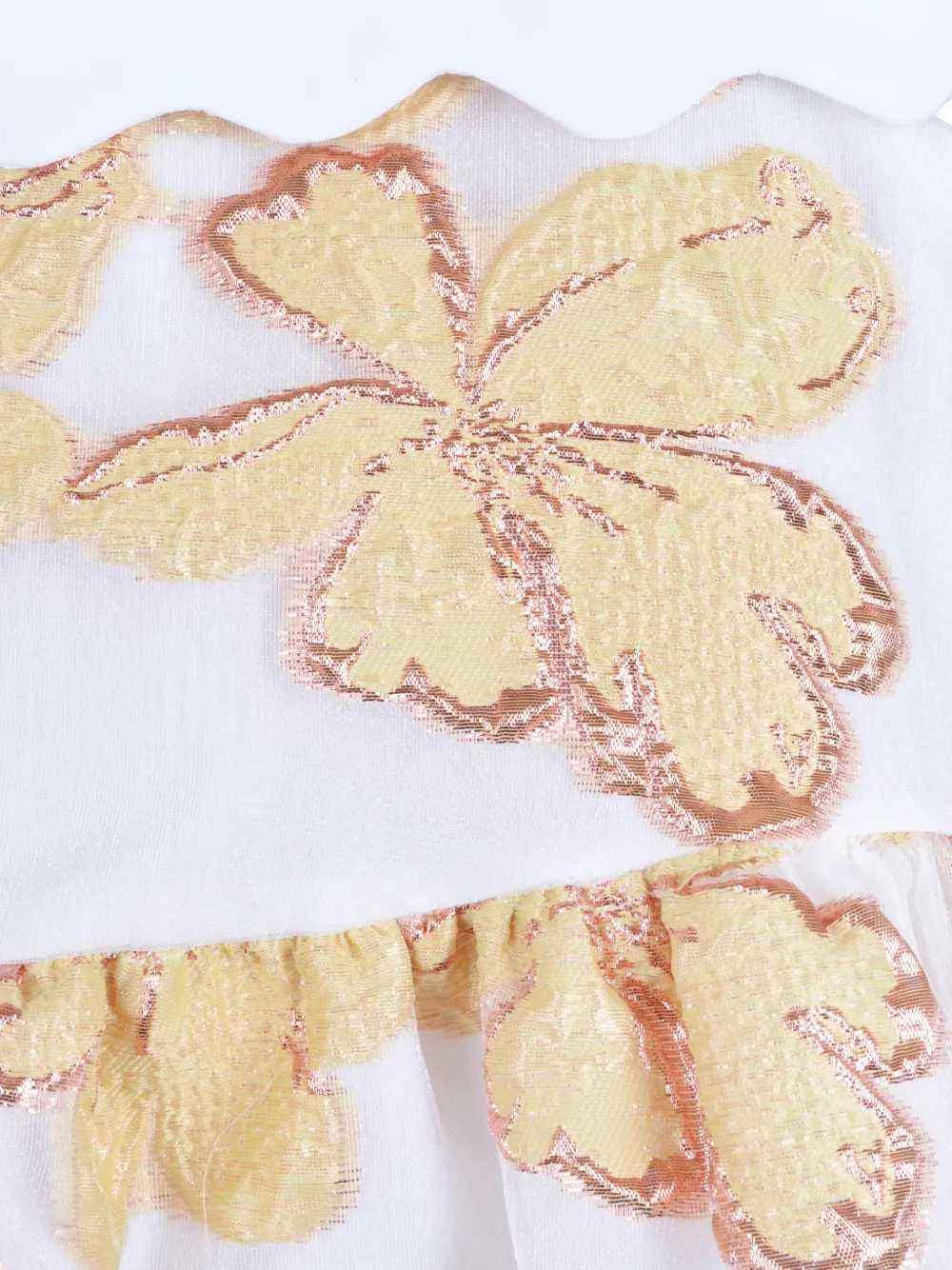 Hucklebones London Gewelfde jurk met bloemen jacquard Wit