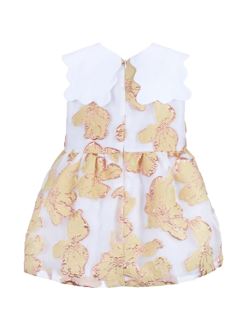 Hucklebones London Gewelfde jurk met bloemen jacquard Wit