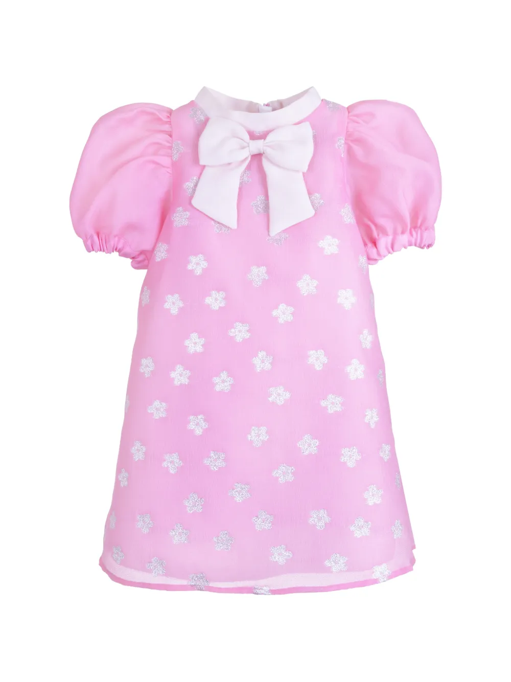 Hucklebones London puff-sleeve bow-detail shift dress - Rosa