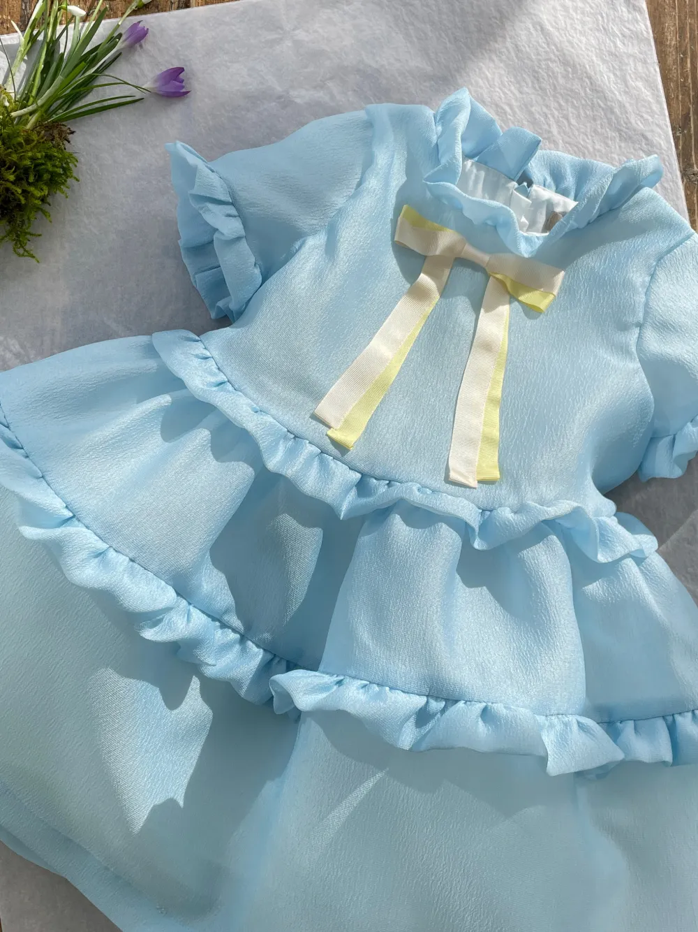 Hucklebones London Jurk met ruches Blauw