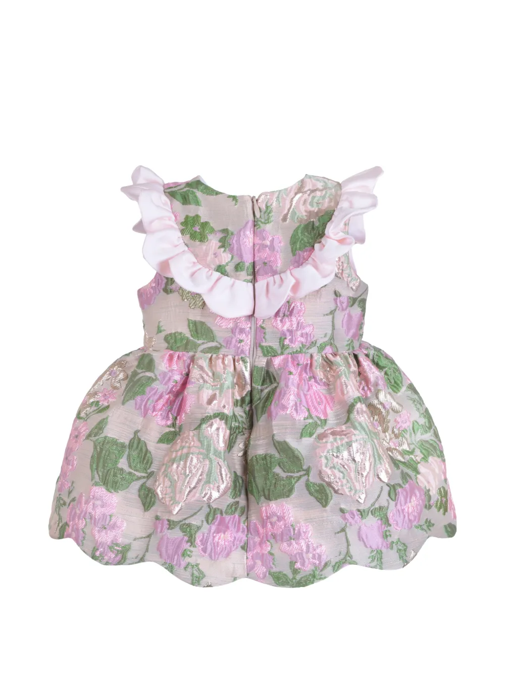  Hucklebones London Scalloped Ruffle Bodice Dress And Bloomers Set - Neutrals 