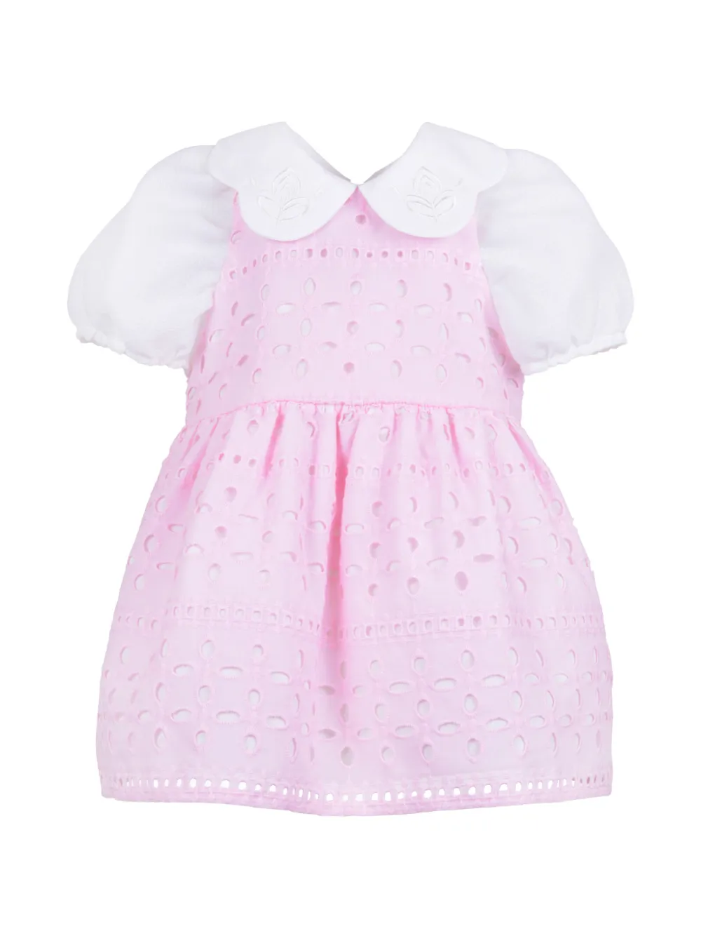 Hucklebones London puff-sleeved broderie-anglaise dress - Rosa
