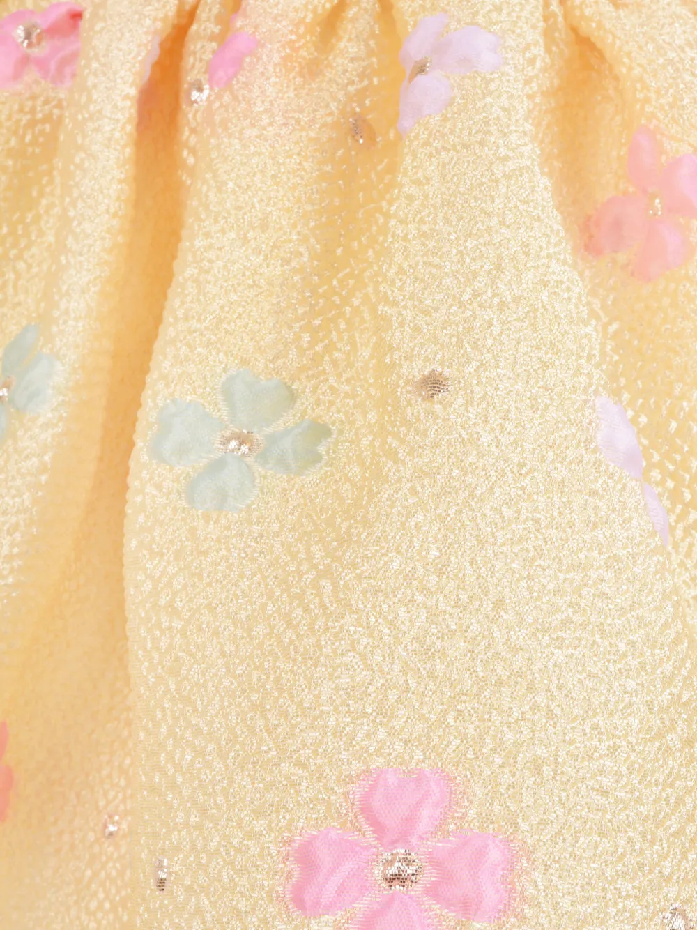 Hucklebones London Jurk met pofmouwen en bloemenprint Oranje