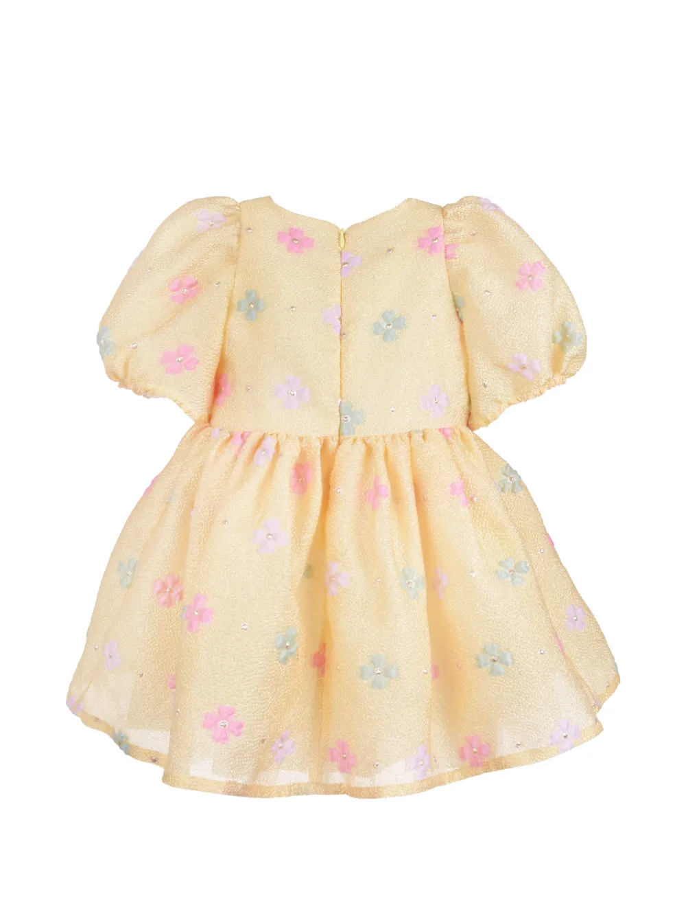 Hucklebones London Jurk met pofmouwen en bloemenprint Oranje