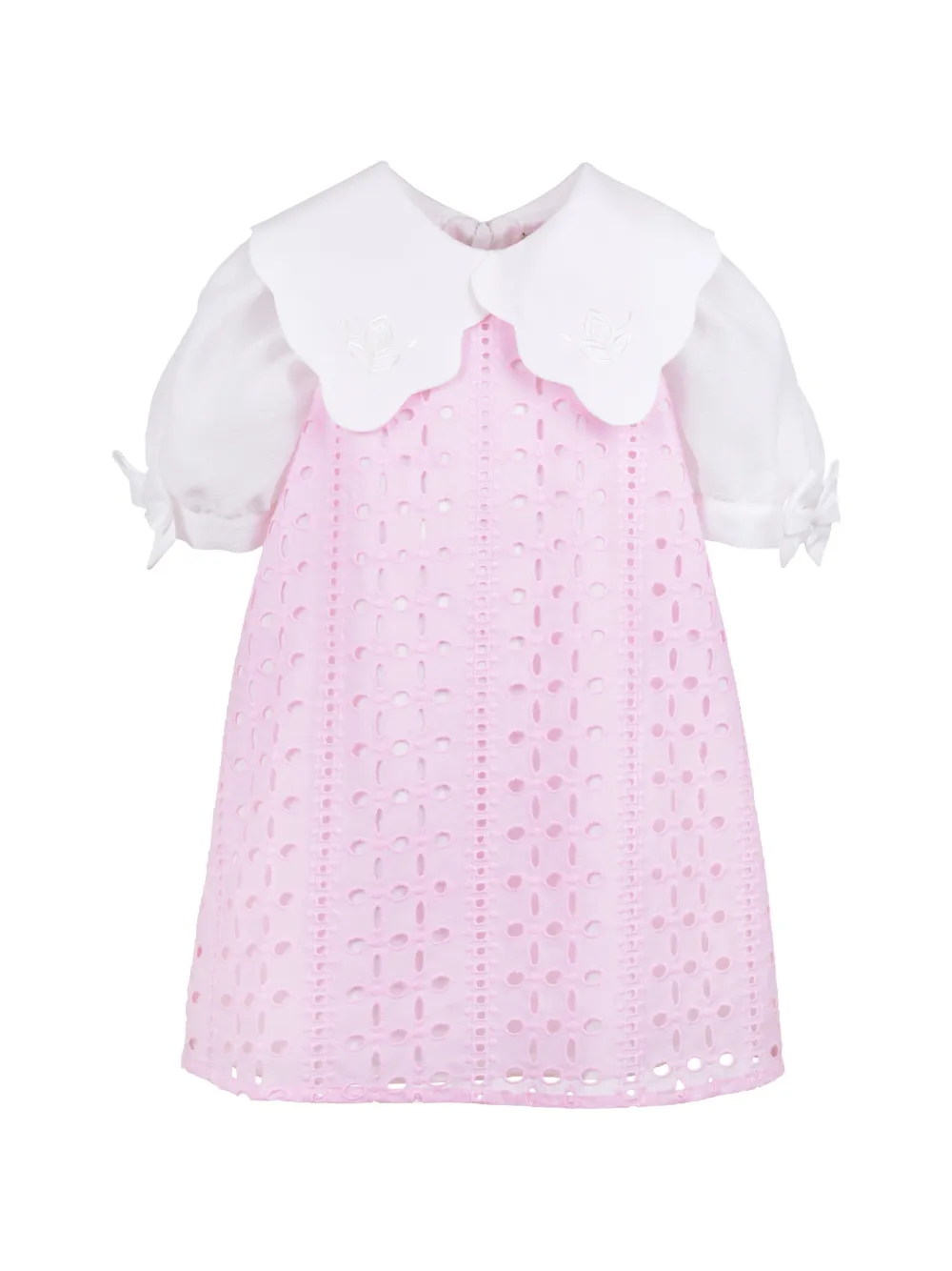 Hucklebones London puff-sleeved broderie-anglaise dress - Rosa