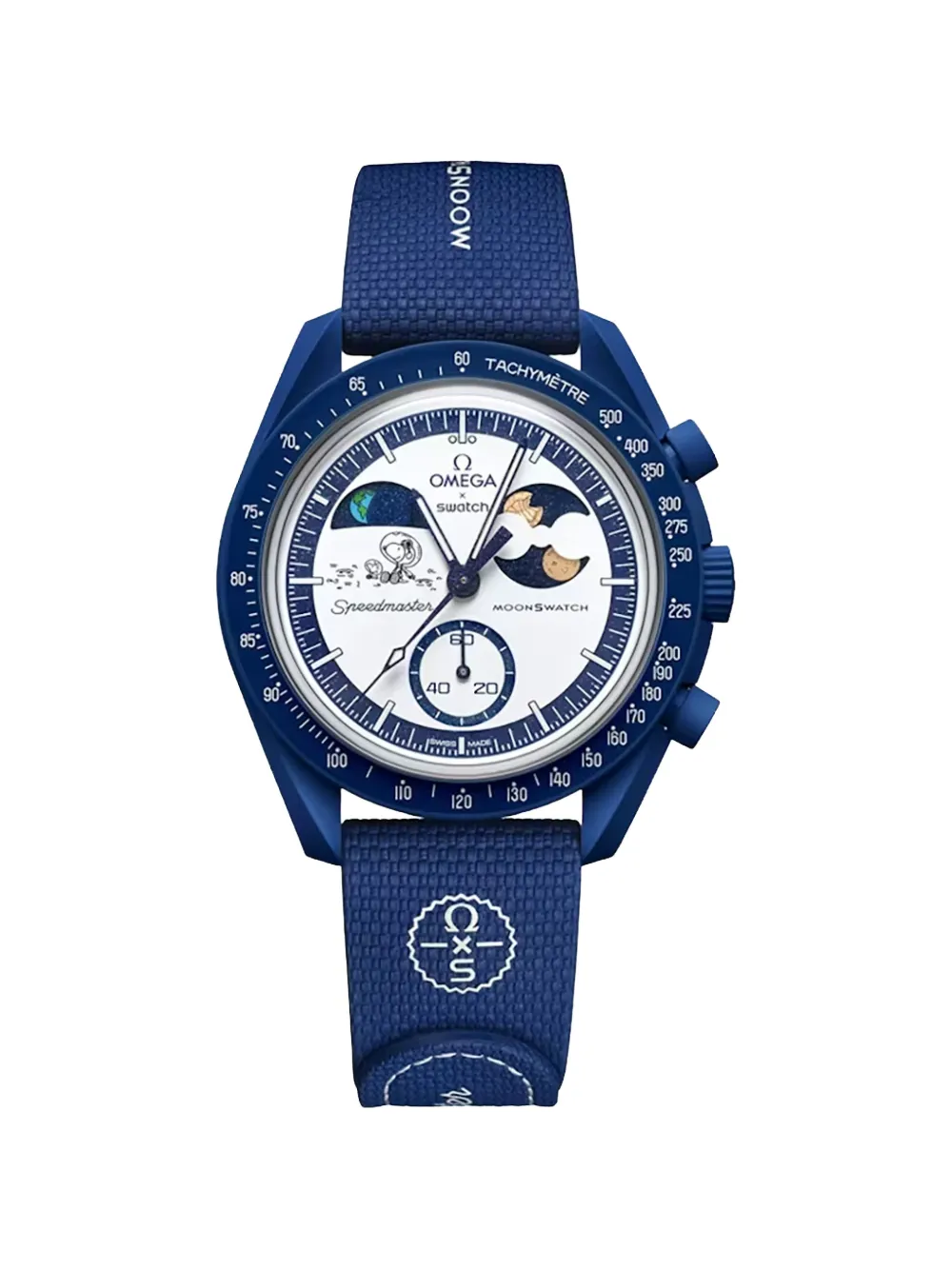 Omega X Swatch Mission To Earthphase 42mm Watch In Blue