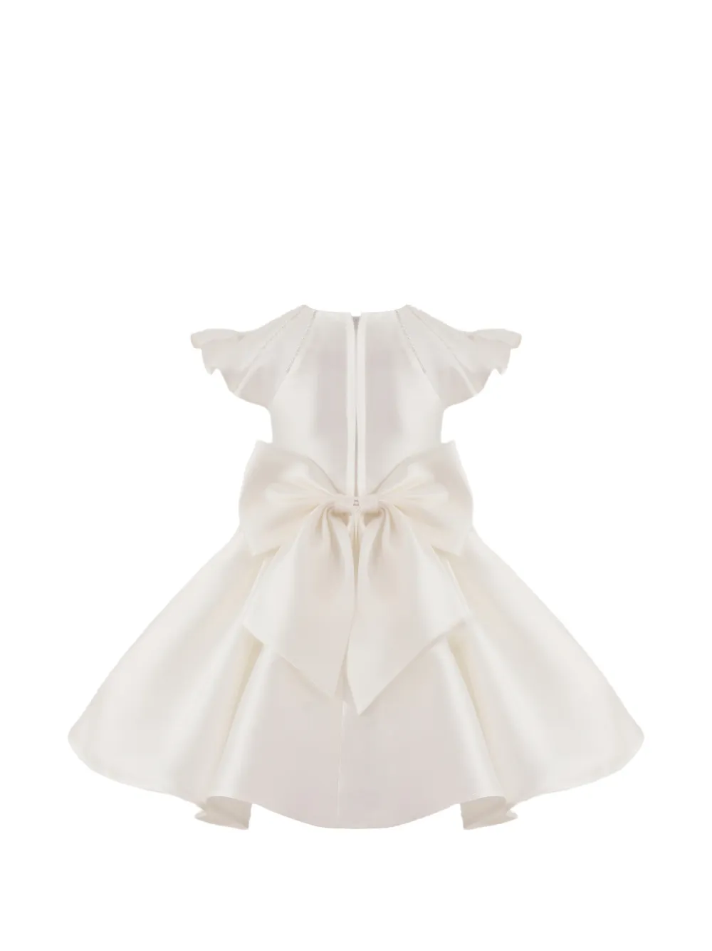 Flutter-Sleeve Satin Dress