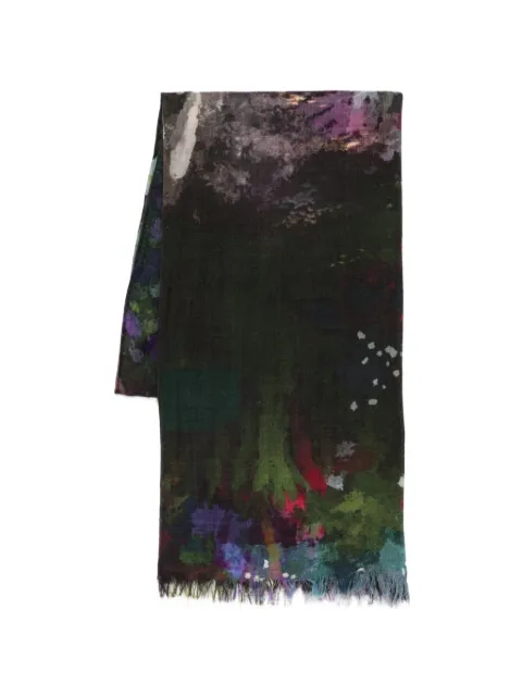 YAVI print fringed scarf