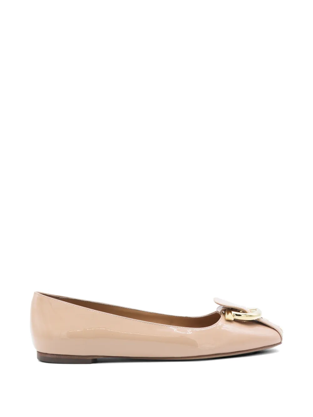 Ferragamo ring-detail ballet flats - Toni neutri