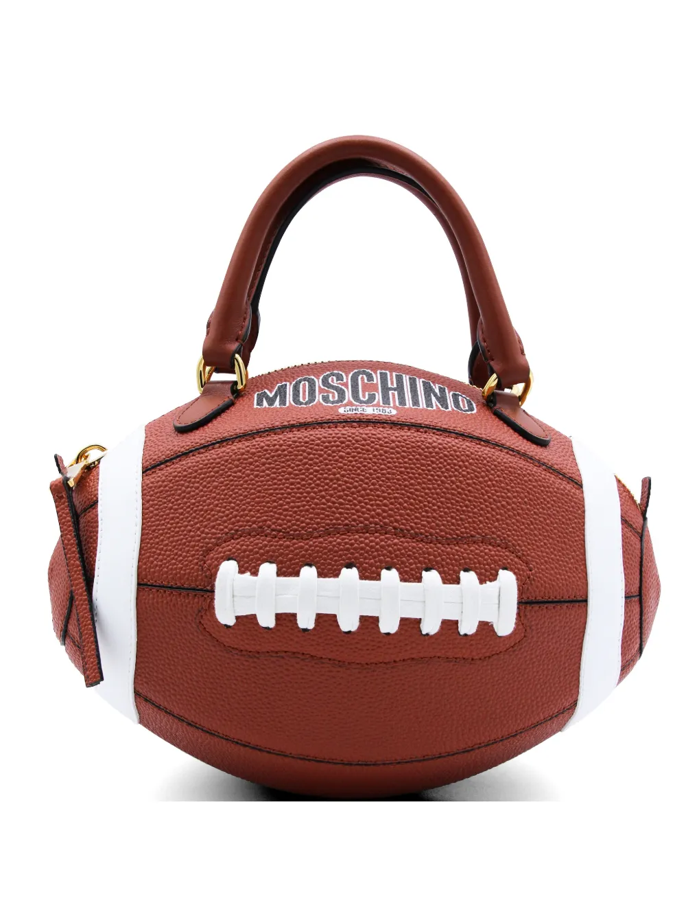 Moschino football top handle shoulder bag - Marrone