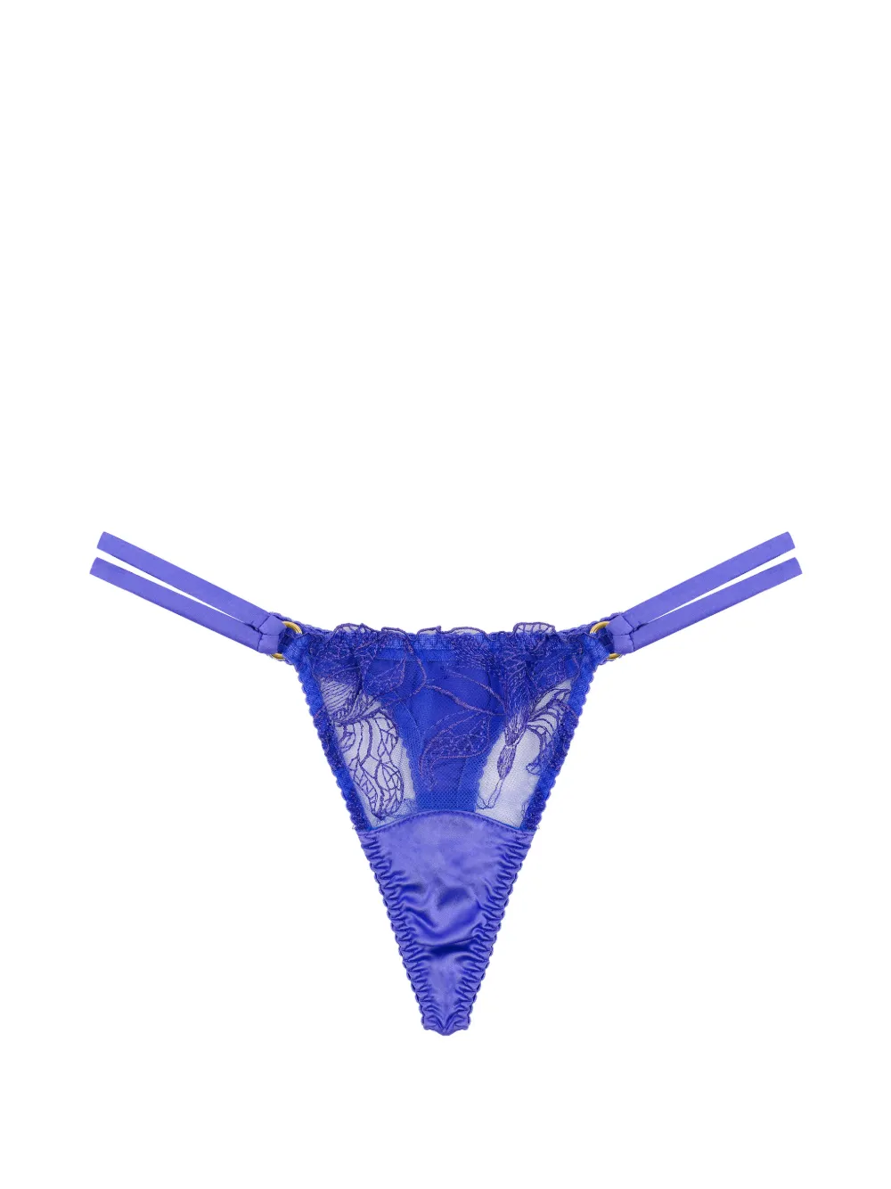 Fleur Of England Iris Silk Thong - Blu