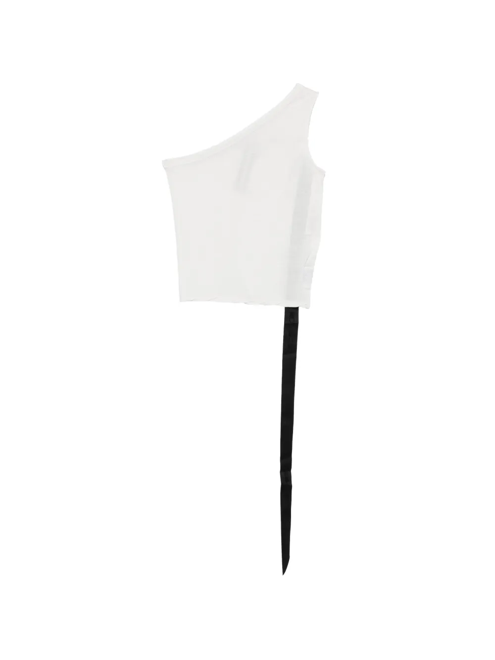 Rick Owens DRKSHDW Ziggy one-shoulder ribbon top - Bianco