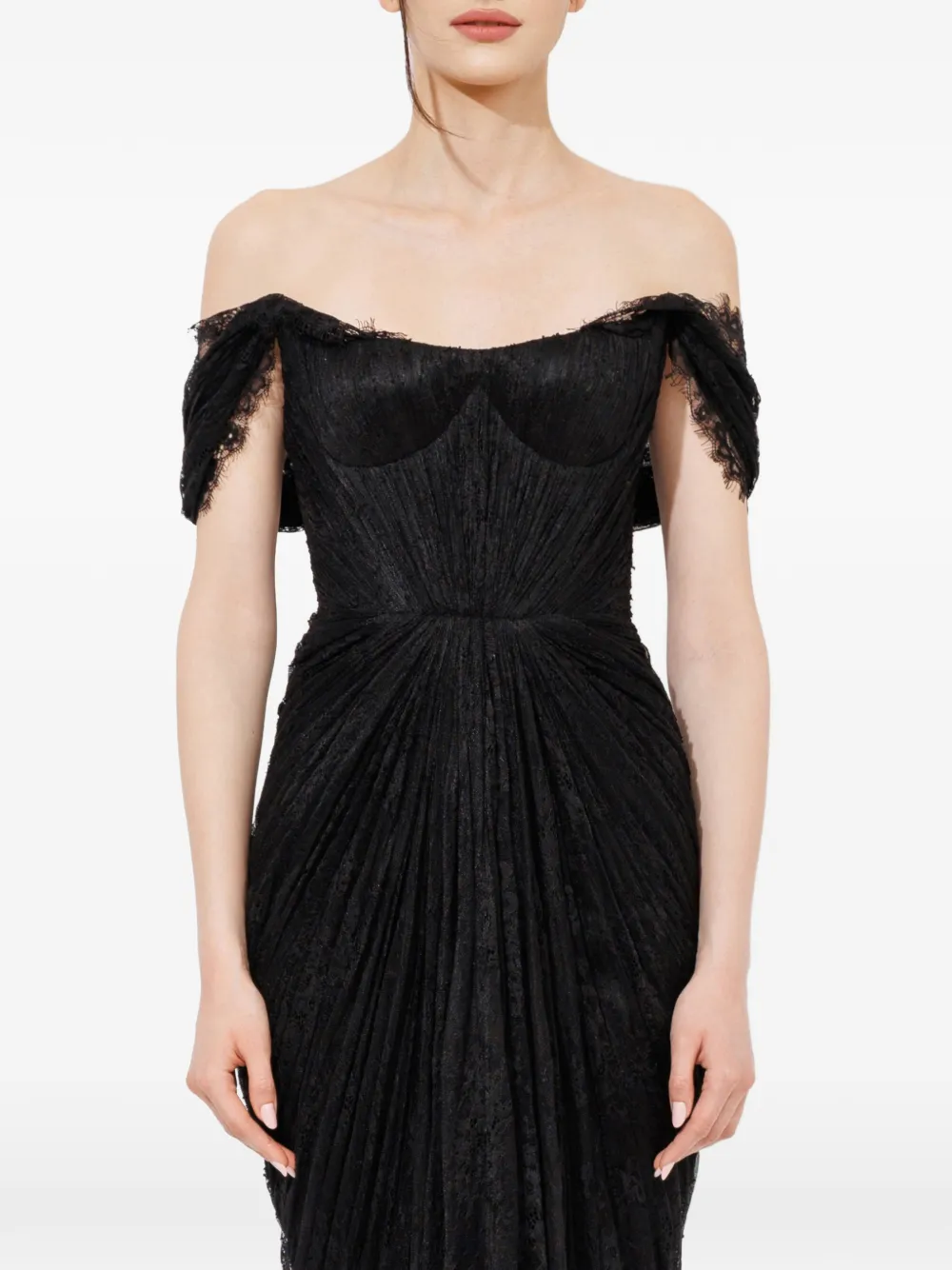 Iris Serban Iolanda off-shoulder maxi-jurk Zwart