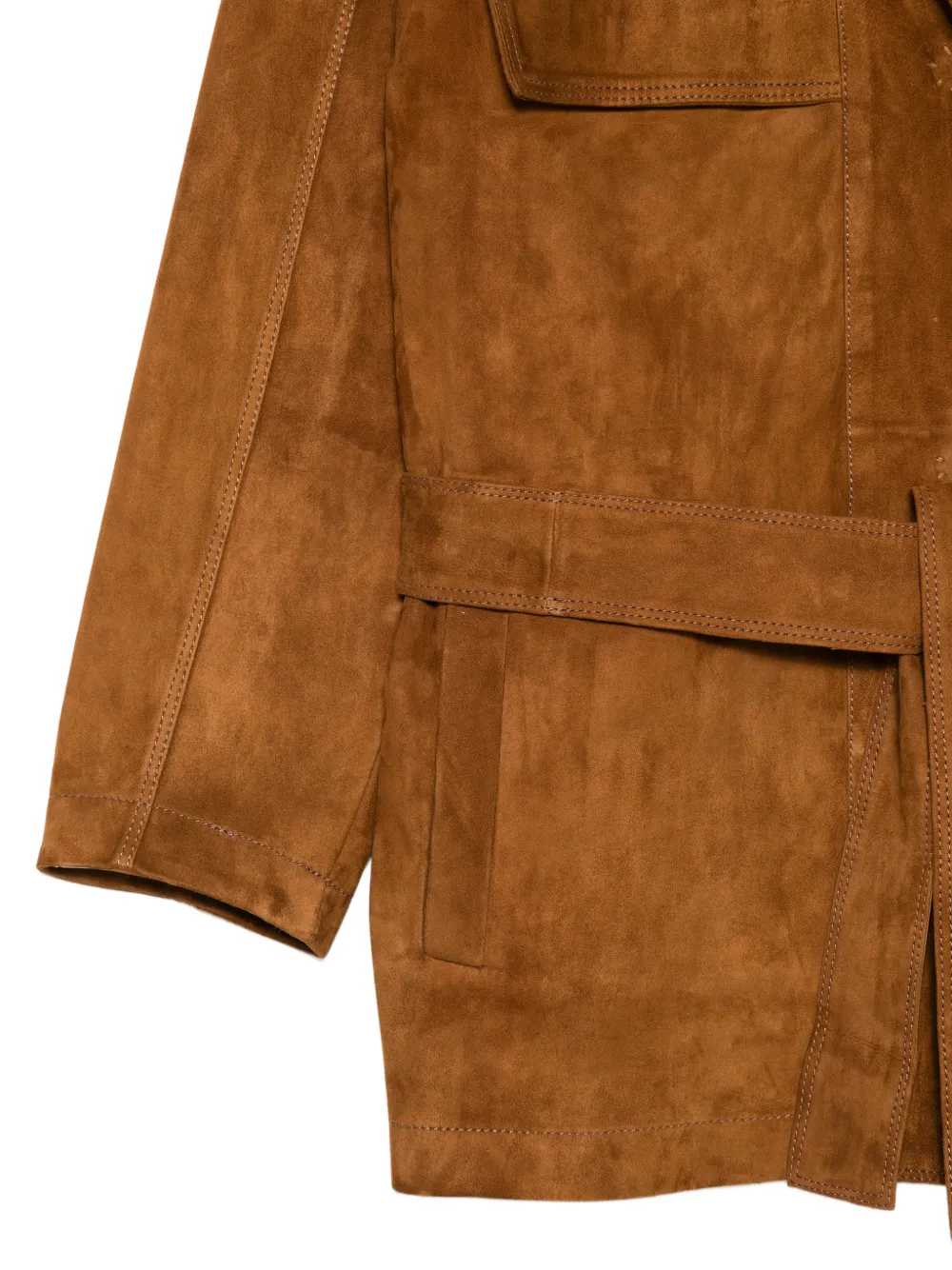  Salvatore Santoro Chest-pocket Suede Coat - Brown 