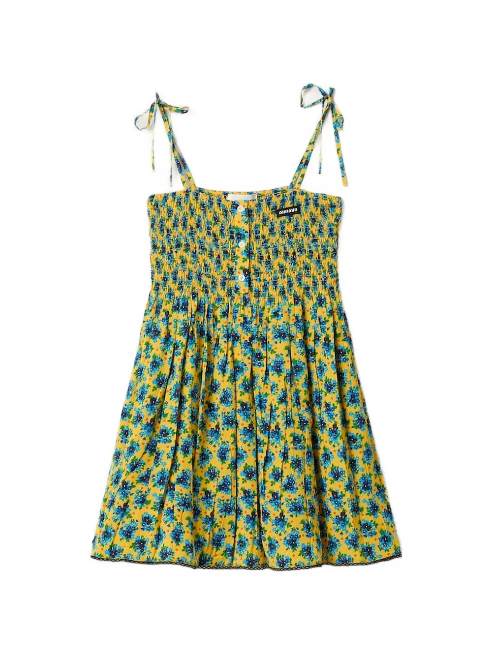 Miu Miu floral-print mini dress - Gelb