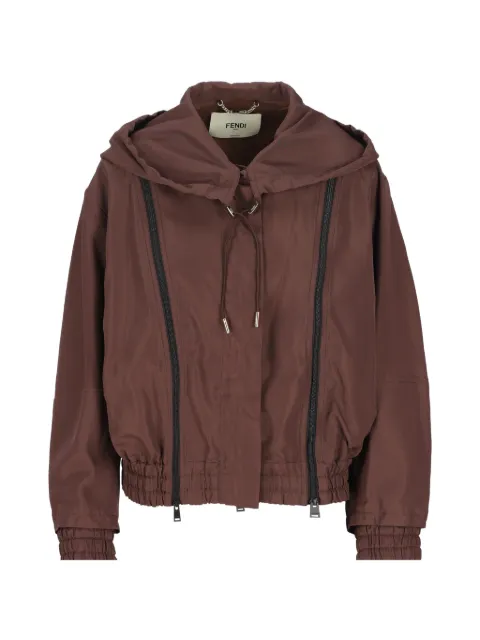 FENDI hooded zip-up bomber jacket