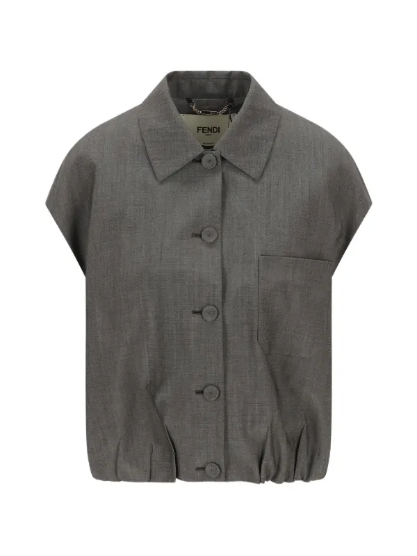 Fendi Buttoned Jacket in Grey