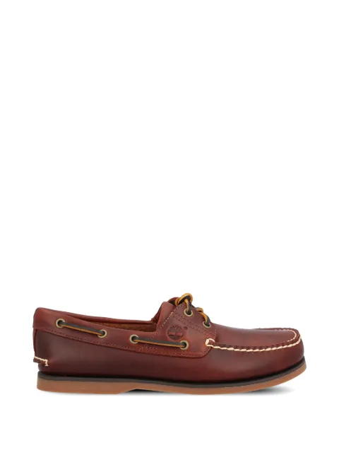 Timberland lace-detail leather boat shoes