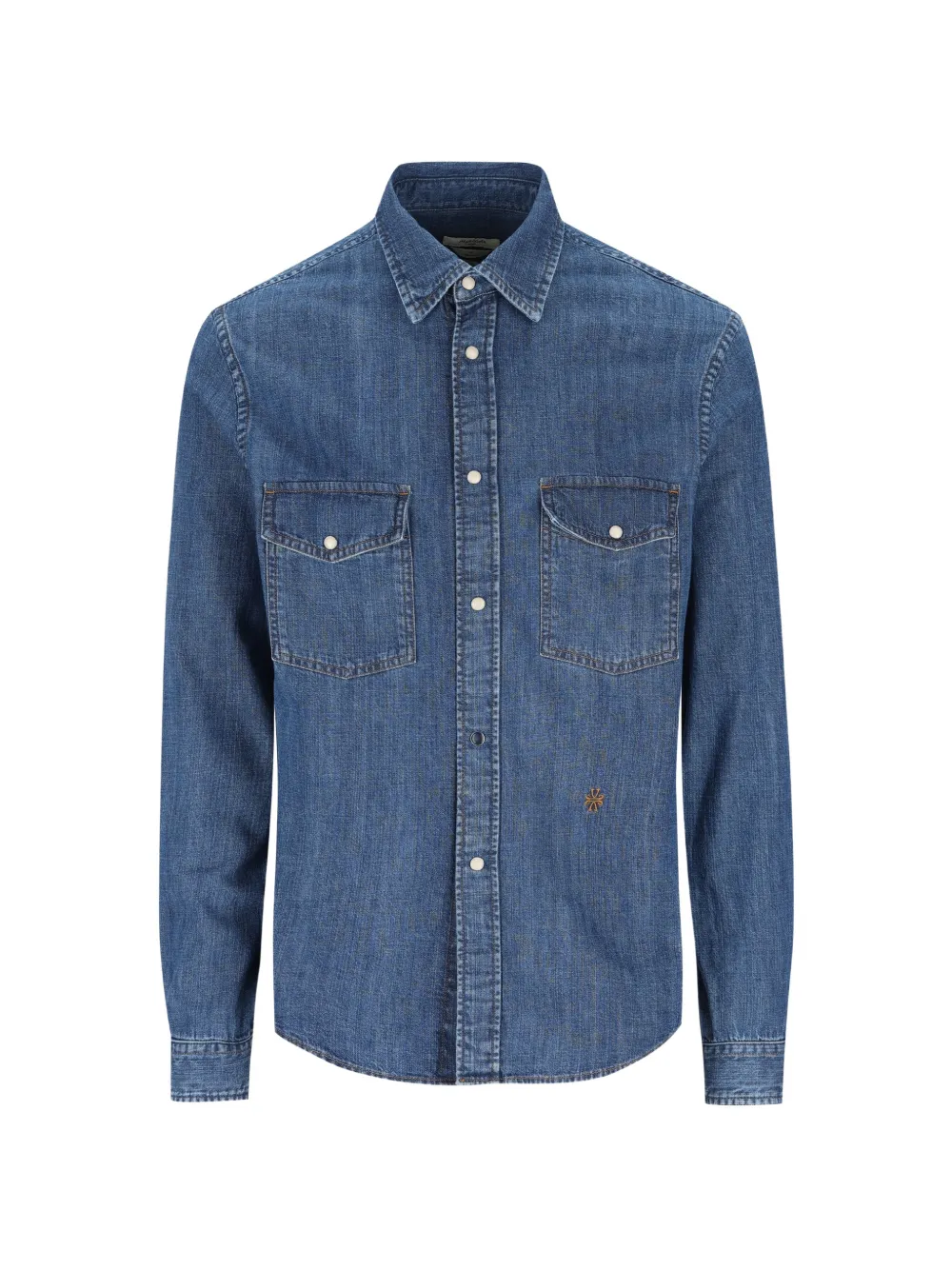 Jacob Cohën embroidered denim shirt - Blau