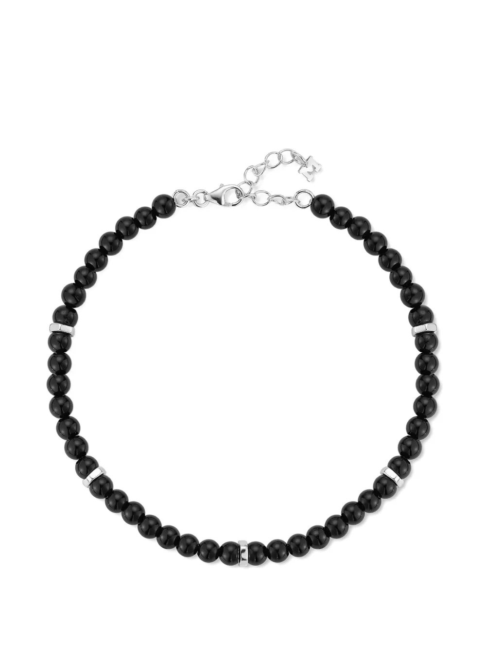 Mateo Hex Nut onyx bracelet - Argento