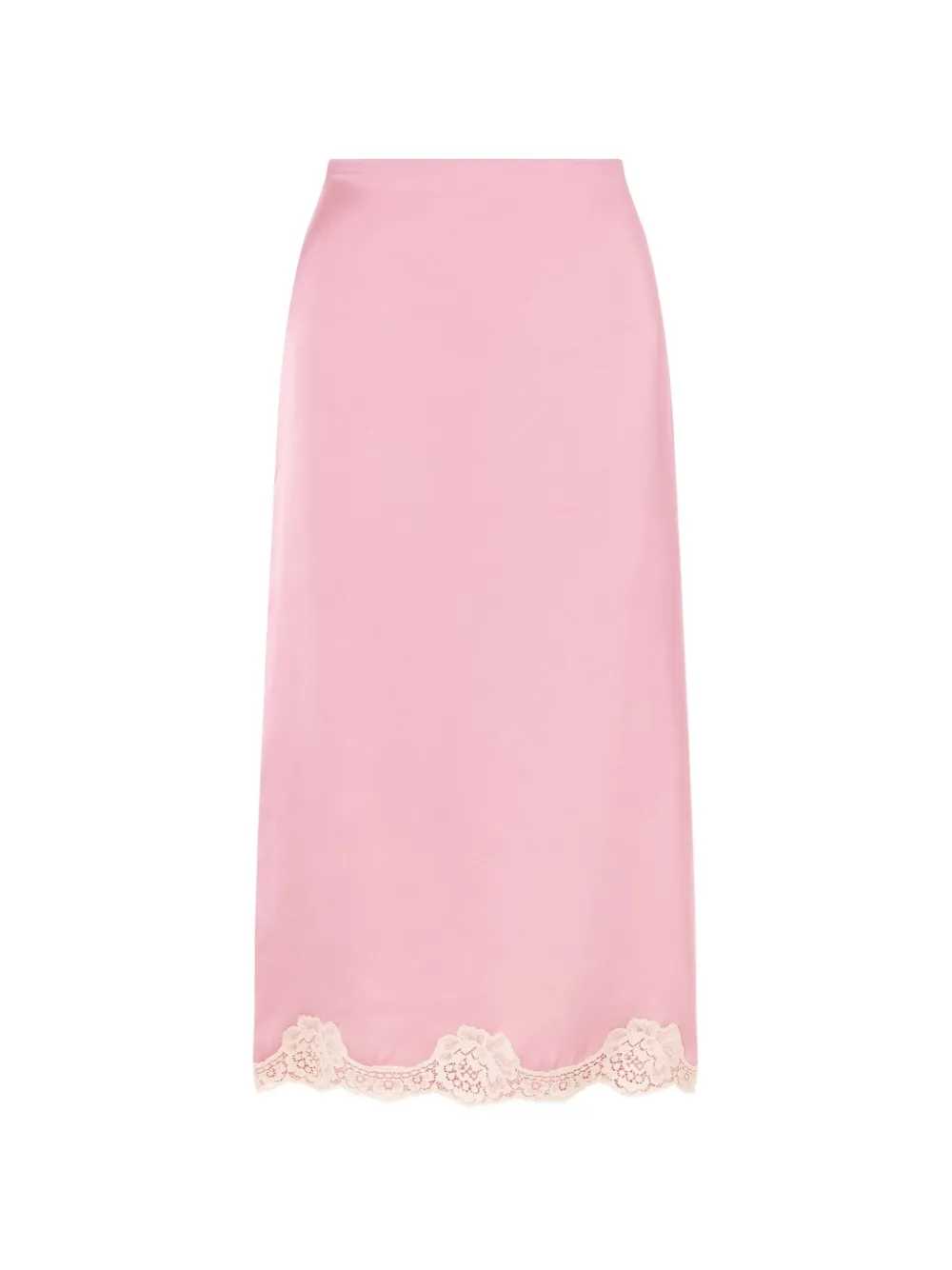 Valentino Garavani lace-trim satin skirt - Rosa