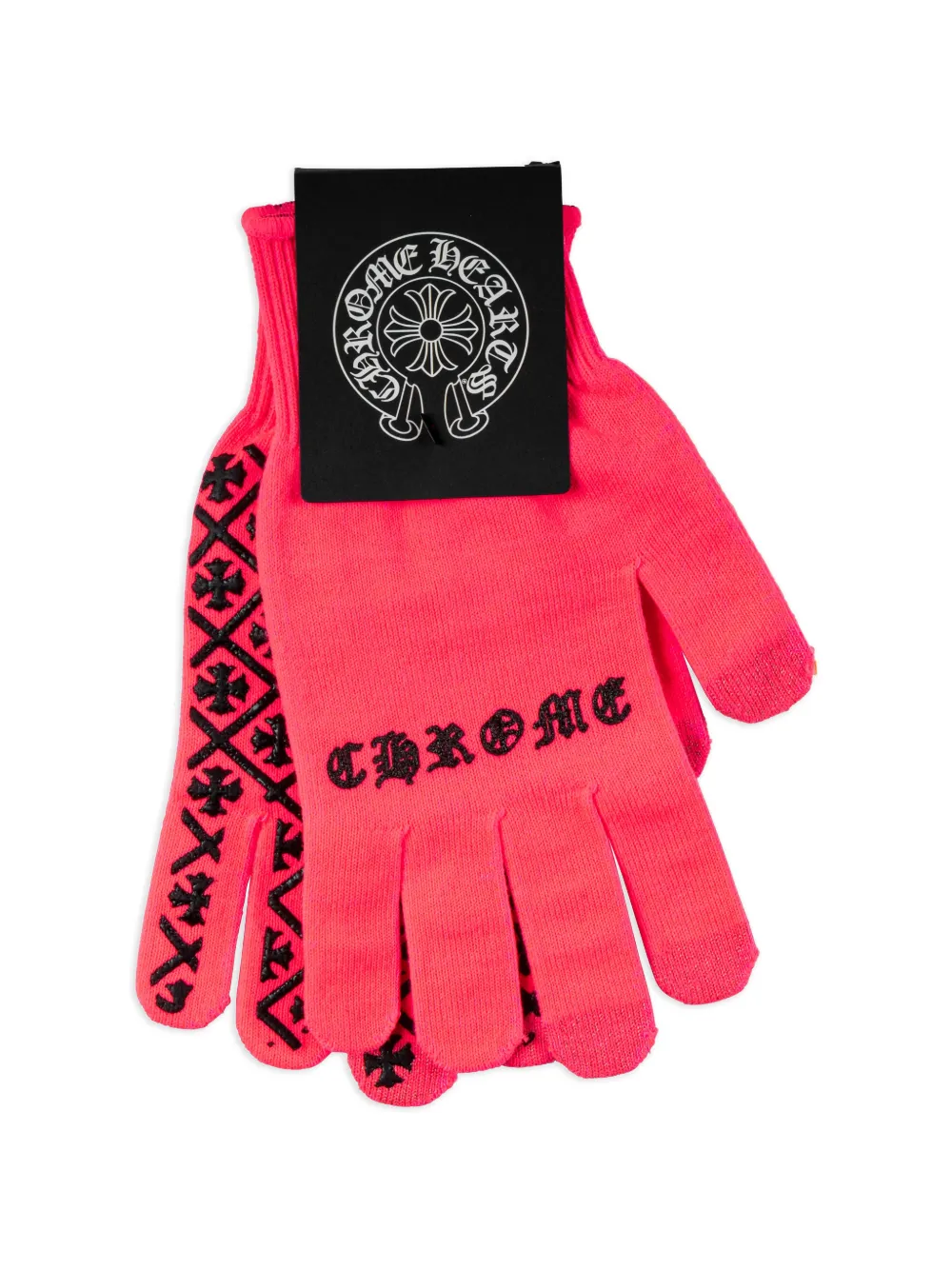 Chrome Hearts Checkmate logo-print gloves - Rosa