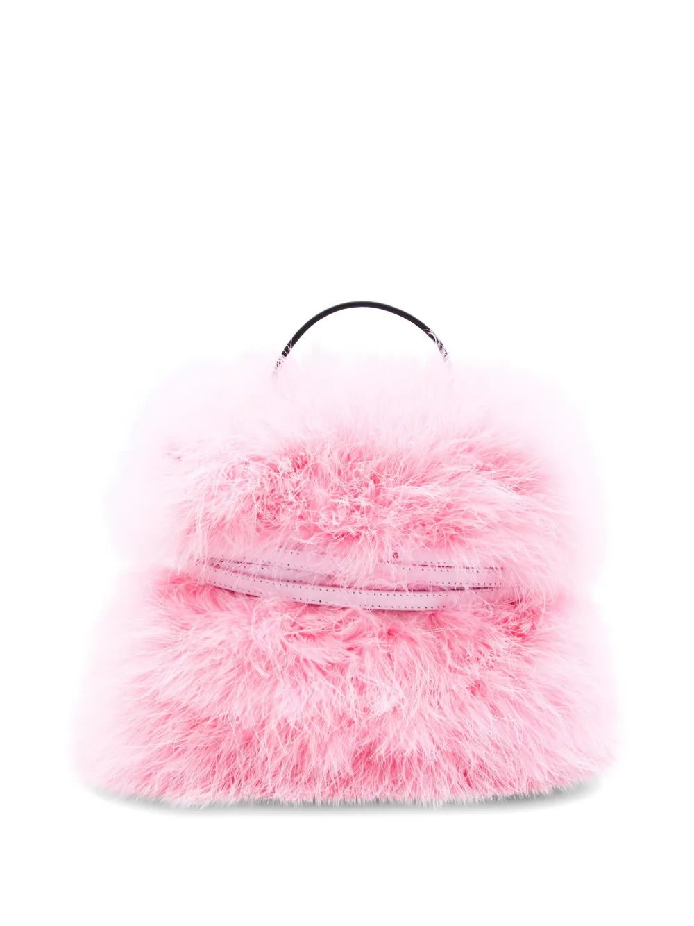  Moschino Feather Buckled Tote Bag - Pink 