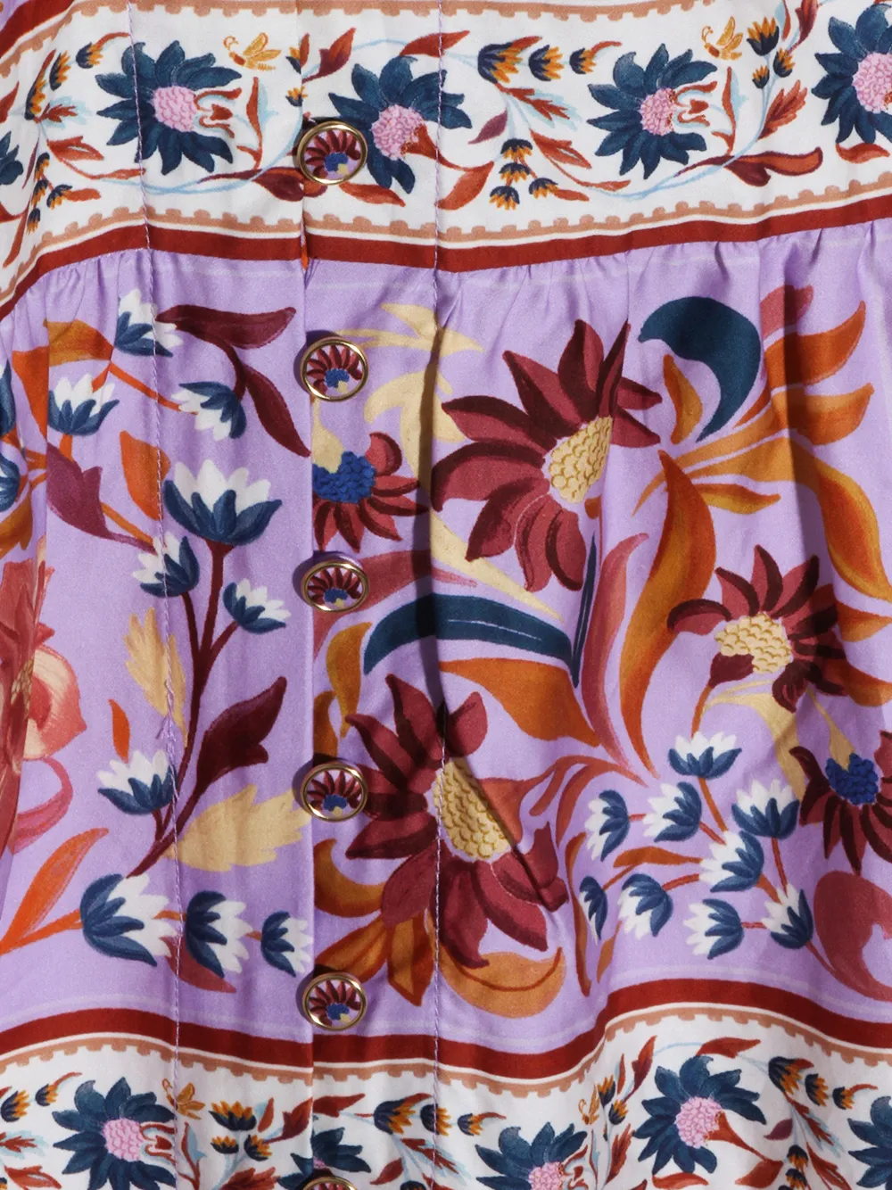 FARM Rio Jurk met knopen en bloemenprint Paars
