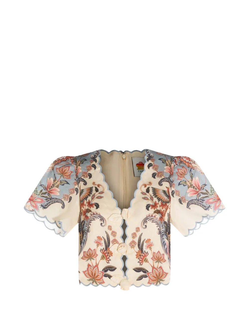  Farm Rio Floral Blouse - Neutrals 