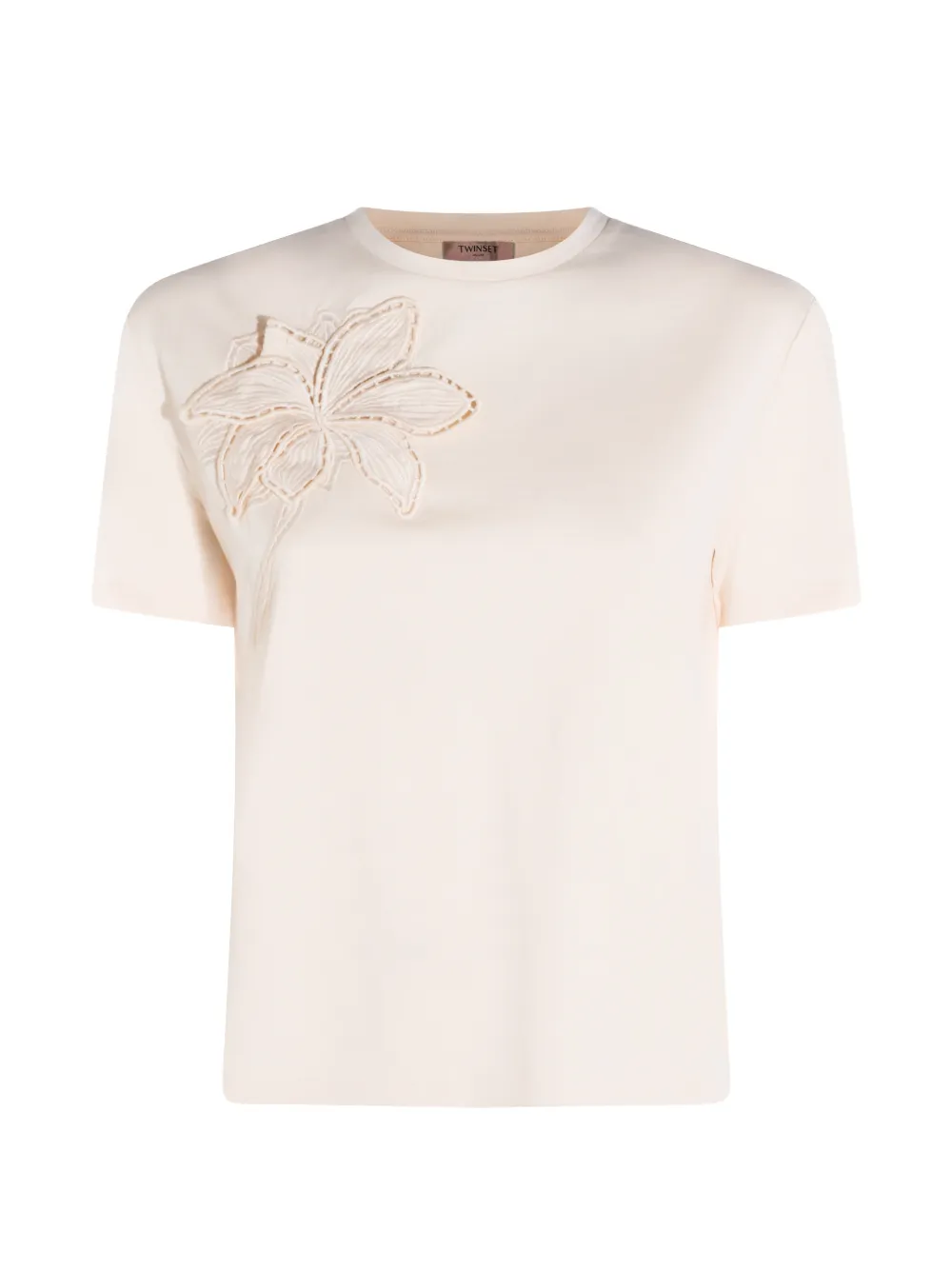 TWINSET floral appliqué T-shirt - Toni neutri