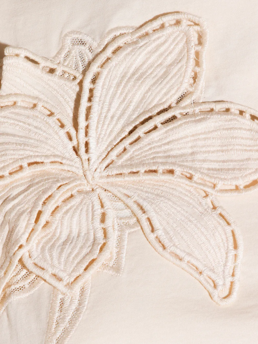  Twinset Floral Appliqué T-shirt - Neutrals 