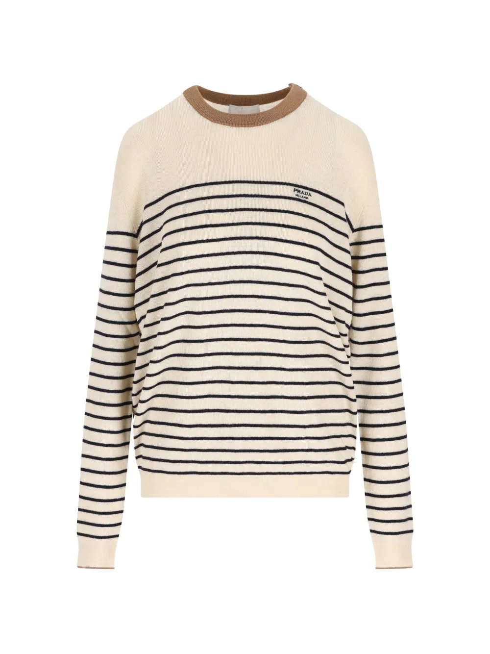 Prada striped button-detail sweater - Nude