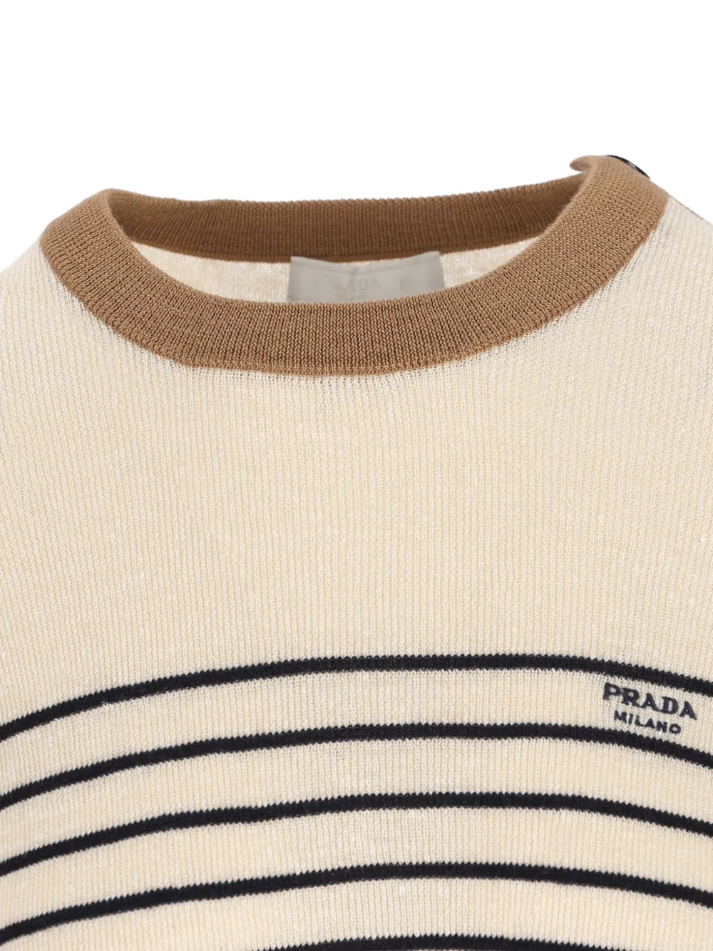  Prada Pull à Rayures - Tons Neutres 