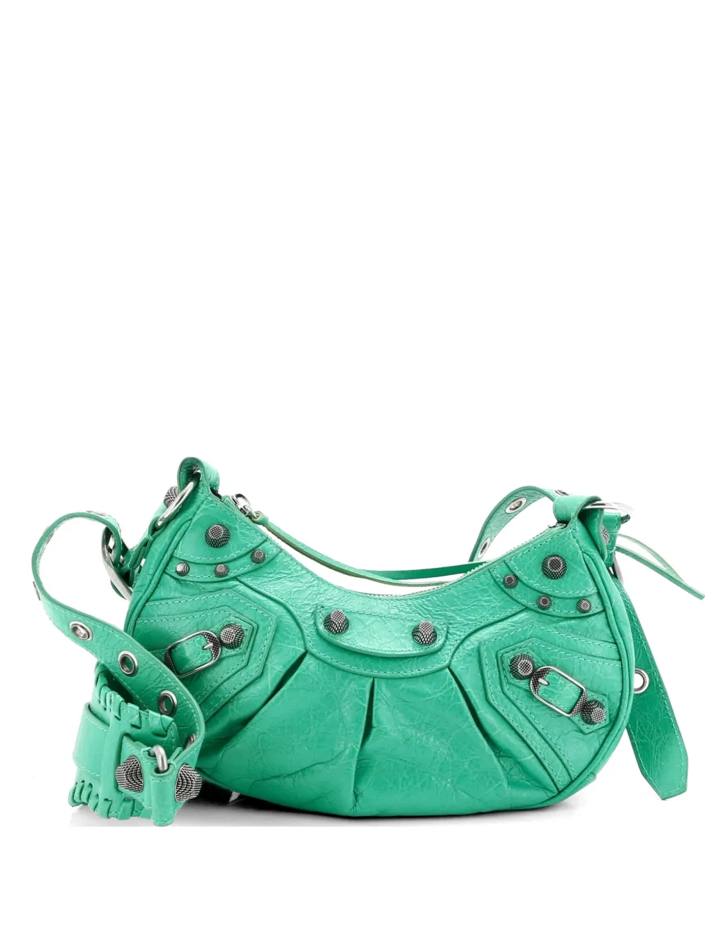 Balenciaga Pre-Owned Le Cagole Giant Studs Shoulder Bag Leather XS hobo bag - Verde