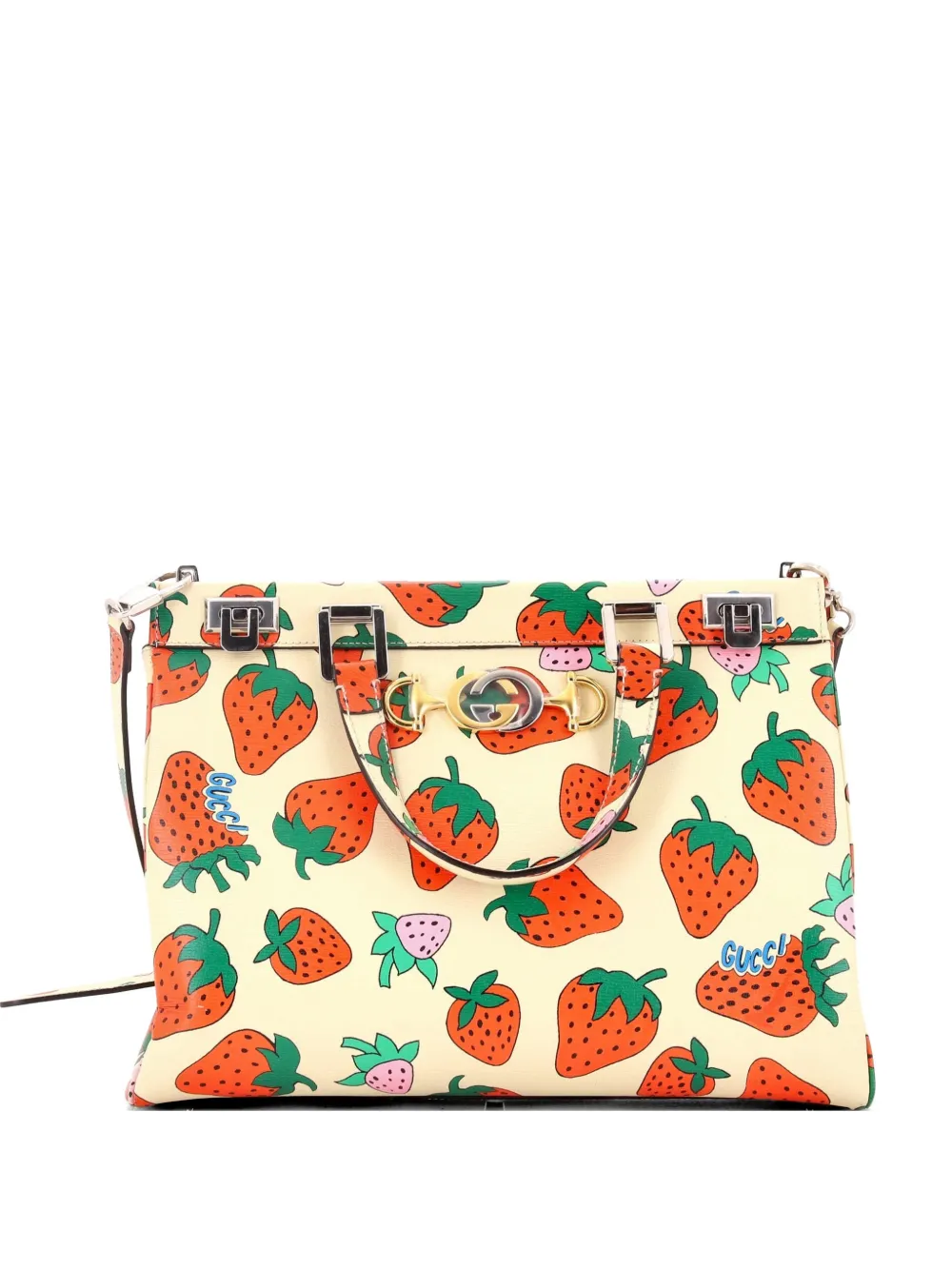 Gucci Pre-Owned Zumi Top Handle Bag Printed Leather Medium satchel - Toni neutri