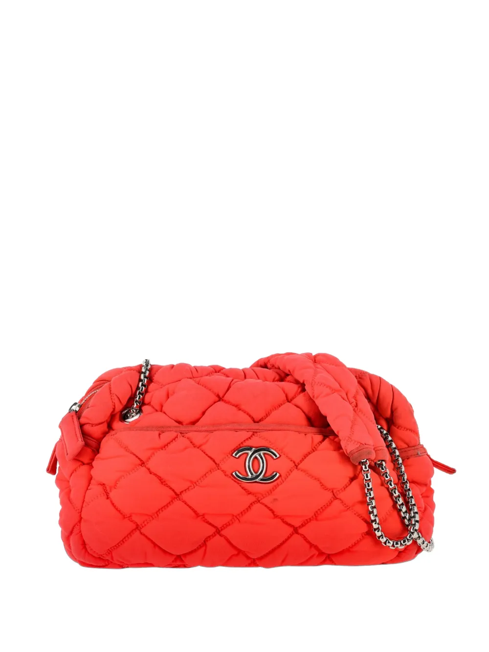 CHANEL Pre-Owned Bubble Quilt chain shoulder bag - Rosso