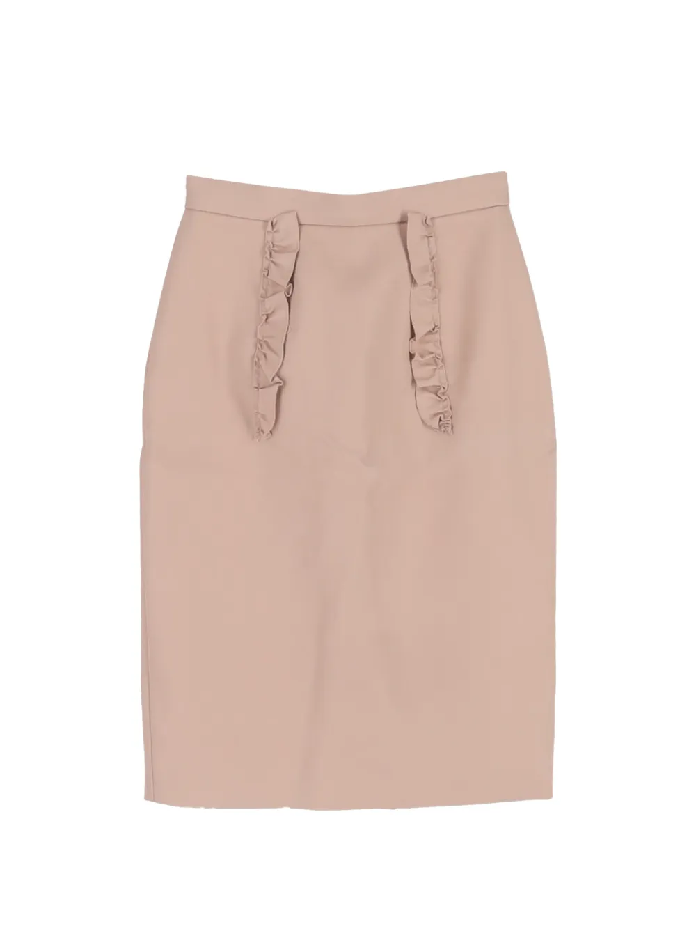 Miu Miu Pre-Owned 2023 pencil ruffle skirt - Toni neutri