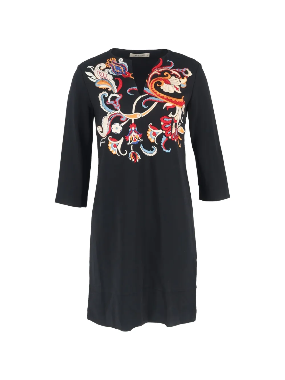 Pre-owned Etro Vintage Paisley-motif Minidress In Black
