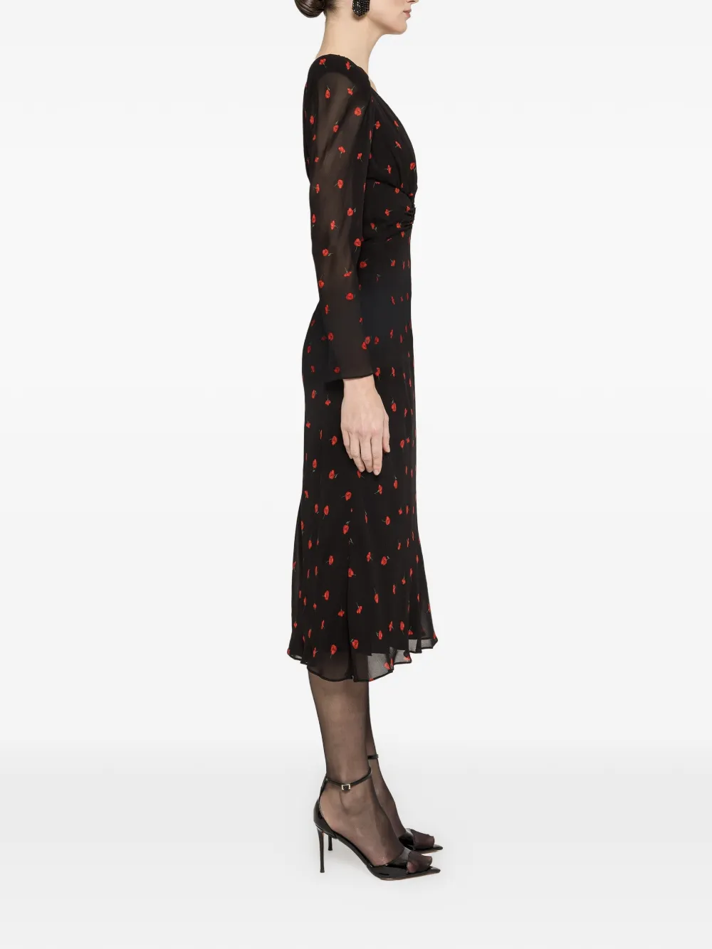 NISSA Midi-jurk met print Zwart