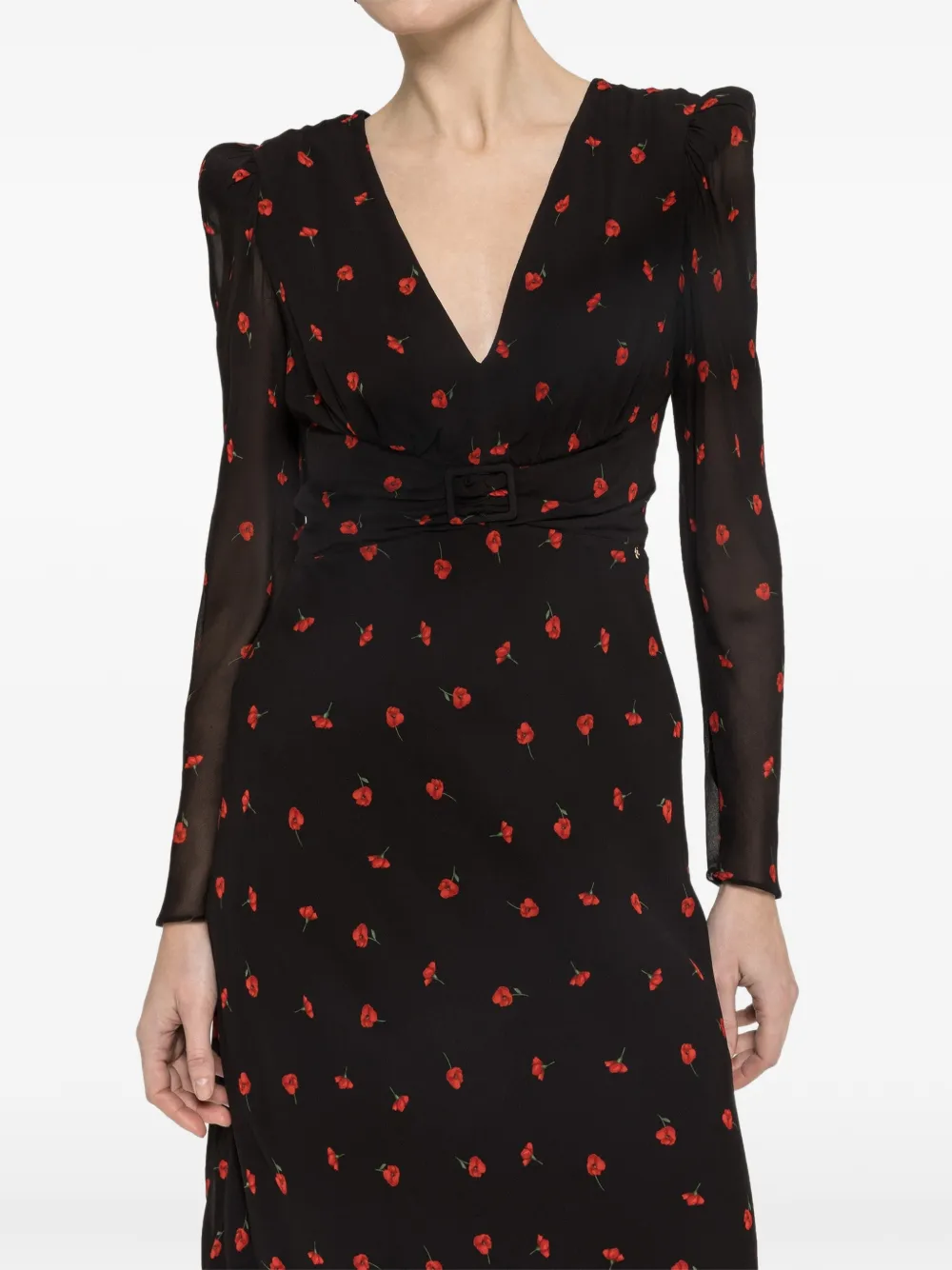 NISSA Midi-jurk met print Zwart