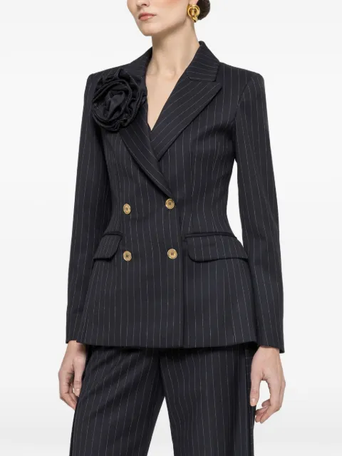 NISSA floral applique pinstripe blazer