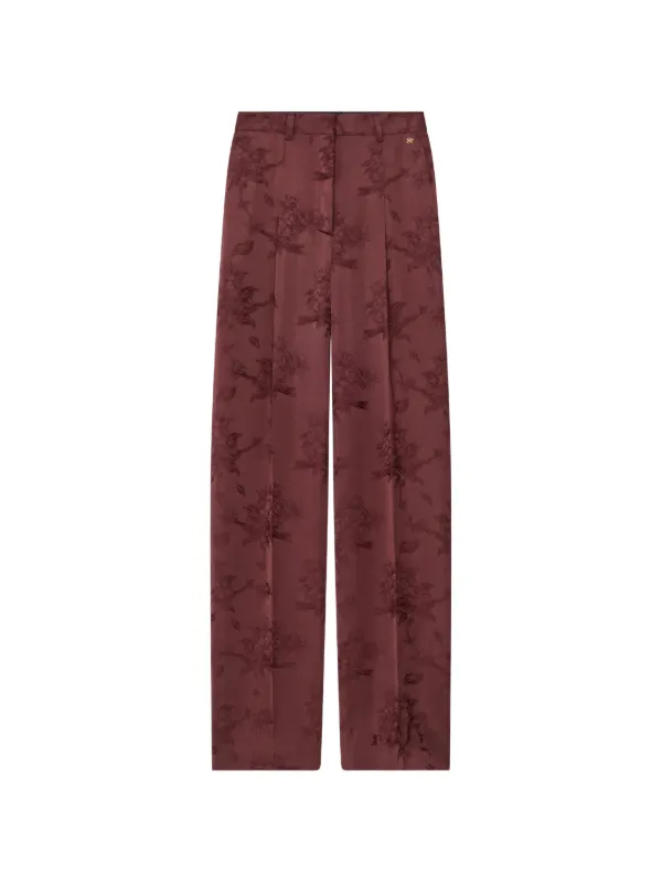 Amiri Floral Double Pleated Pants in Brown